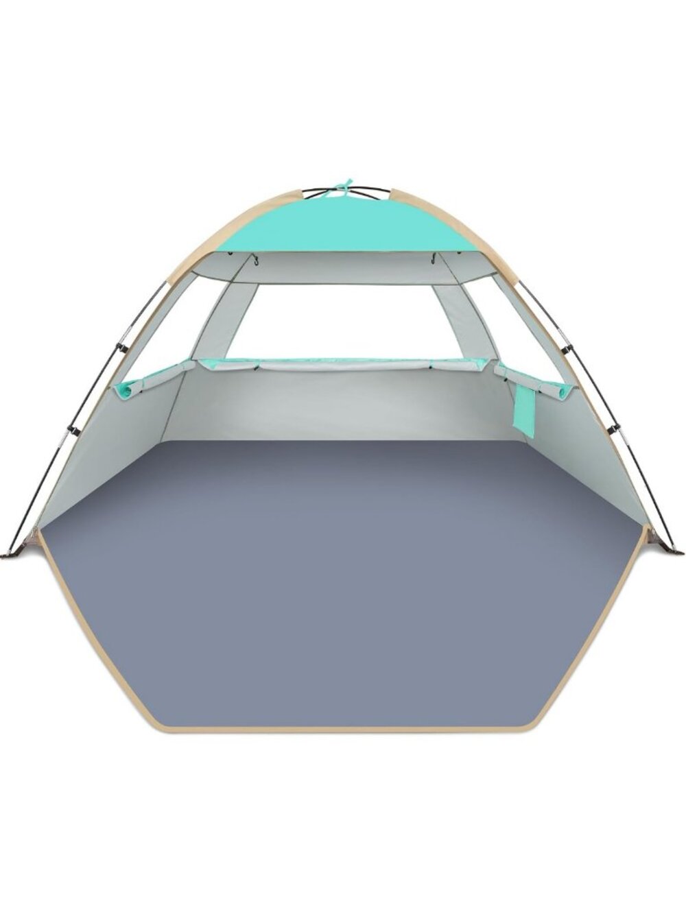 Spacious Beach Tent Canopy for 3-10 People, UPF 50+ UV Protection, Lightweight